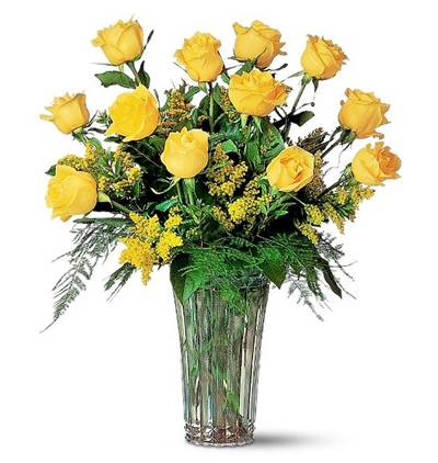 Muratpaşa Çiçekçi Vazoda 12 Sarı Gül