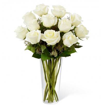 Muratpaşa Çiçekçi Vazoda 12 Beyaz Gül