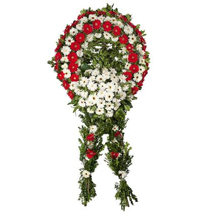 Muratpaşa Çiçekçi Kırmızı Beyaz Gerbera Cenaze Çelengi