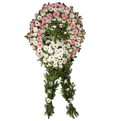Muratpaşa Çiçekçi Pembe Beyaz Gerbera Cenaze Çelengi