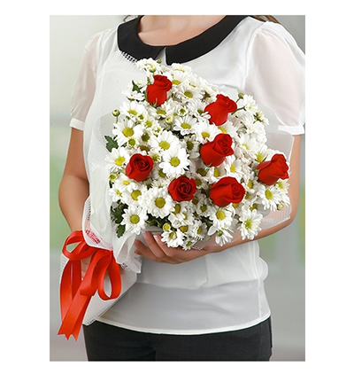  Muratpaşa Çiçek Siparişi Kasımpatılar ve Kırmızı Güller