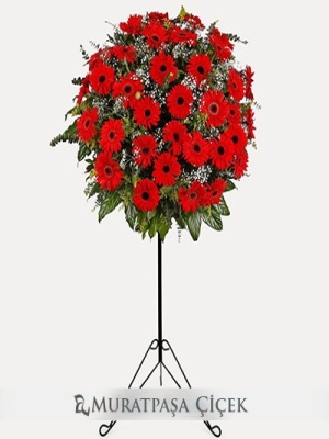  Muratpaşa Çiçek - Kırmızı Gerbera Ferforje